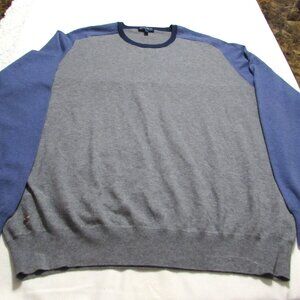 PETER MILLAR Merino Wool Blend Sweater Gray & Blue  Size XL  Excellent